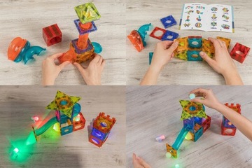 МАГНИТНЫЕ БЛОКИ, СВЕТЯЩАЯСЯ ШАРОВАЯ ДОРОЖКА, СТРОИТЕЛЬНЫЕ БЛОКИ, КУЛОДРОМ, 110 EL