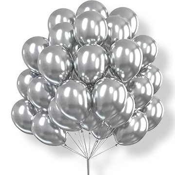 BALONY CHROM 3 KROTNIE CHROMOWANE 25 SZT srebrne