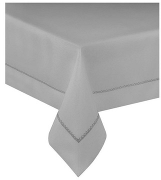 Obrus poliestrowy serwetka 85x85 szara srebrna koronka