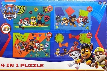 Puzzle Psi Patrol 4w1 12, 16, 20 i 24 elementy 3+