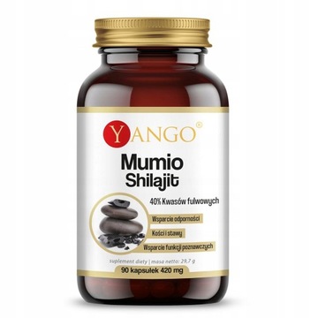 Yango MUMIO SHILAJIT 40% KWASÓW FULWOWYCH odporność + odmłodzenie 90 kaps