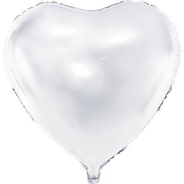Fóliový balón Srdce biele, 45cm