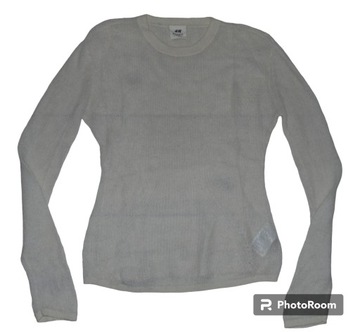 H&M SWETER DAMSKI MOHEROWY WEŁNA ALPAKA MOHER OUTLET r. 34 XS / S