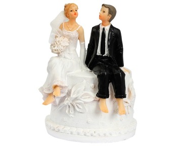 Figurka na tort ślub Para Młoda Skarbonka 10x16