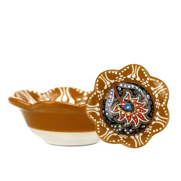 MISECZKA MEZZE CERAMICZNA STOKROTKA RĘCZNIE ROBIONA M3 Jasny Brąz