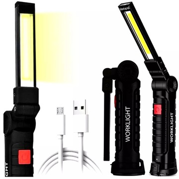 МОЩНАЯ ЛАМПА ДЛЯ МАСТЕРСКОЙ COB LED МАГНИТ USB XL