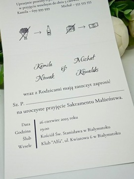 ZS15 *2 K Zaproszenie na ślub ślubne z drewnianym sercem + koperta