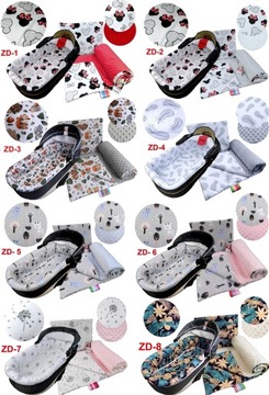 duży kocyk z poduszką 75x100 + wkładka do gondoli