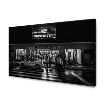 Obraz na płótnie Architektura Taxi Street 60x40 cm Miasto Ulica Ludzie