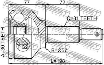 KLOUB VNĚJŠÍ 30X57X31 FORD TRANSIT FEBEST 2110-TTF330