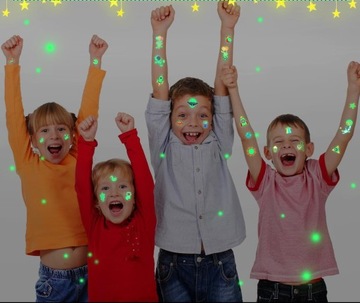 СВЕТЯЩИЕСЯ В ТЕМНОТЕ ТАТУ ДЛЯ ДЕТЕЙ 30 ДЕТСКИХ ЛИСТОВ ~400ШТ.