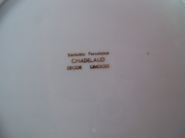 ЛИМОЖСКИЙ НАБОР ПОЗОЛОЧЕННОГО ФАРФОРА - БЛЮДО + 12 ТАРЕЛОК