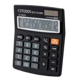 Большой офисный калькулятор CITIZEN SDC-812NR, черный