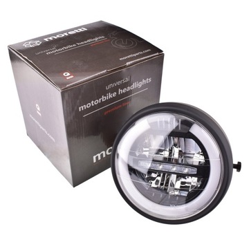 REFLEKTOR LAMPA PRZÓD LED gwint M8 4 pin Moretti do Junak Romet Zipp DRL