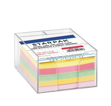 KUBIK PLASTIKOWY DUŻY KOLOROWE KARTECZKI 85X85MM