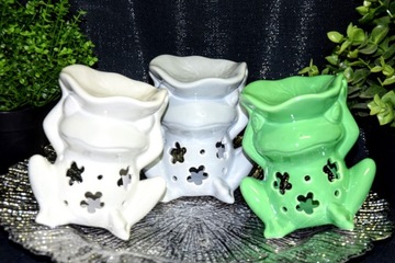 KOMINEK CERAMICZNY NA OLEJEK LUB WOSK ŻABA ZIELONY