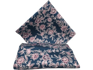 GRANATOWA / RÓŻOWA WE WZORY POSZETKA BUTONIERKA