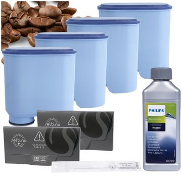 4xFiltr do ekspresu Philips LatteGo 5400 3200 2200+2x tabletki+odkamieniacz