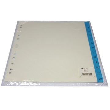 PRZEKŁADKI A4 DO SEGREGATOROW (1-12), niebieskie