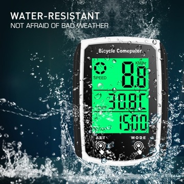 Проводной велокомпьютер с 19 сенсорными функциями.