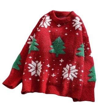 ЖЕНСКИЙ КРАСНЫЙ РОЖДЕСТВЕНСКИЙ ДЖЕМПЕР С РОЖДЕСТВЕНСКОЙ ЕЛКОЙ