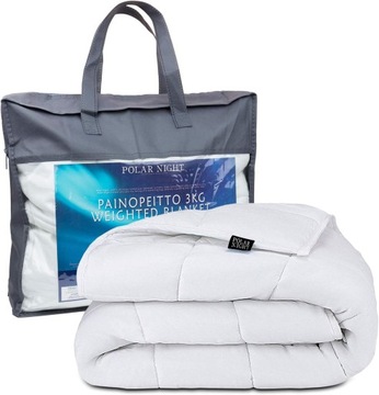 Koc Kołdra Obciążeniowa POLAR NIGHT 5kg 150 cm x 200 cm biały