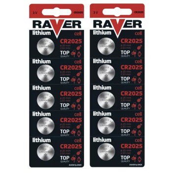 10x Bateria litowa RAVER EMOS CR2032 3V 220mAh