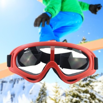 Лыжные очки Регулируемый ремешок Красные и прозрачные очки