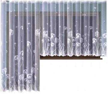 Dmuchawce białe rozm.150x250cm firana z kpl. balk.