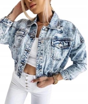 Kurtka Jeans Katana Oversize Modna Damska XS