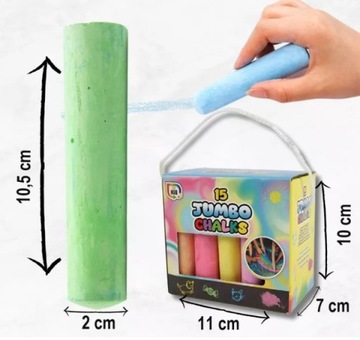 Мел тротуарный Jumbo толстый 15 шт.