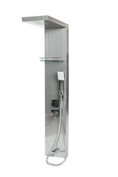 PANEL PRYSZNICOWY NAROŻNY125X22 PÓŁKA STAL NIERDZEWNA 4 FUNKCJE