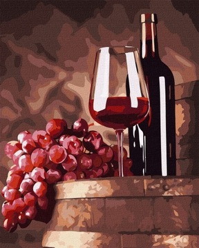 MALOWANIE PO NUMERACH martwa natura wino winogrono