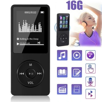 ODTWARZACZ MP3 16 GB RADIO BLUETOOTH PRZENOŚNE WIELOFUNKCYJNE