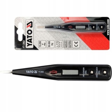 YATO MIERNIK PROBÓWKA PRÓBNIK NAPIĘCIA WYŚWIETLACZ LCD 12-250 V YT-2862