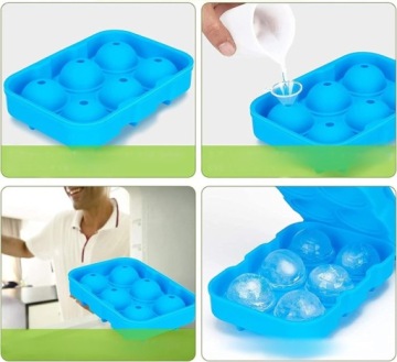 ФОРМА ДЛЯ КУБИКА ЛЬДА СИЛИКОНОВАЯ Форма ДЛЯ ЛЬДА ШАРЫ XXL 6 шт. БОЛЬШИЕ ШАРЫ ДЛЯ СМЕСИ