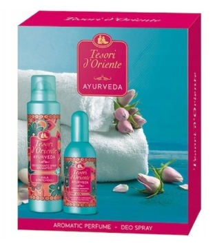 Tesori zestaw prezentowy Ayurveda: dezodorant, perfumy w ozdobnym kartoniku