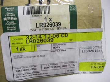 KLAKSON SIGNÁL ZVUKOVÝ RANGE ROVER EVOQUE L539 DISCOVERY SPORT L550