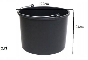 ВЕДРО СТРОИТЕЛЬНОЕ 12Л УНИВЕРСАЛЬНОЕ ПЛАСТИКОВОЕ ВЕДРО С РУЧКОЙ, ЧЕРНОЕ ПРОЧНОЕ