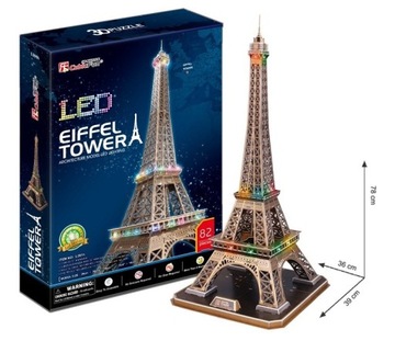 3D пазл Эйфелева башня со светодиодной подсветкой Cubicfun 20507