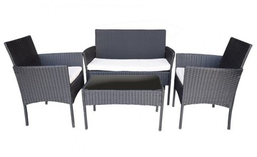 MEBLE RATTANOWE 4EL. SOFA FOTELE STOLIK KAWOWY