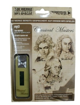 Odtwarzacz MP3 1 GB +100 utworów muzyki klasycznej Vivaldi Brahms Bach ....