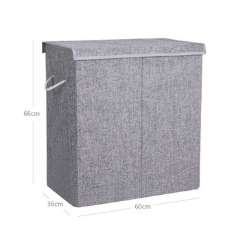 Отдельностоящая корзина для белья Wide Decor 142л, оттенки серого и серебра