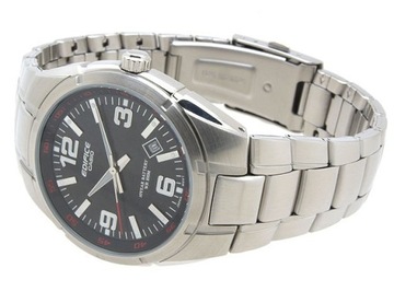 KLASYCZNY ZEGAREK MĘSKI CASIO EF-125D-1A STALOWY Z DATĄ WR100 BOX 40mm