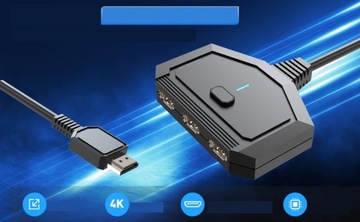 АДАПТЕР РАЗДЕЛИТЕЛЯ-ПЕРЕКЛЮЧАТЕЛЯ 3 В 1 3X HDMI 1.4 4K