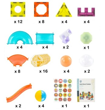 ЦВЕТНАЯ 3D КОНСТРУКЦИЯ Магнитные блоки МАГНИТНАЯ Светящаяся дорожка для шариков