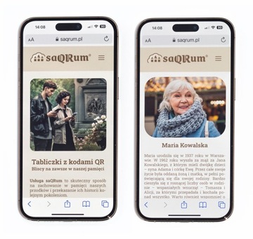 Табличка с QR-кодом для надгробия - 70x65мм Серебристо-Черный с публикацией биографии