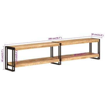 Тумба под ТВ, 200x30x40 см, массив манго