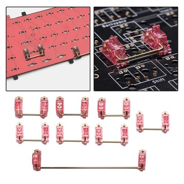 Золотые ввинчивающиеся стабилизаторы для печатных плат 2U 6,25U Розовые стабилизаторы клавиатуры
