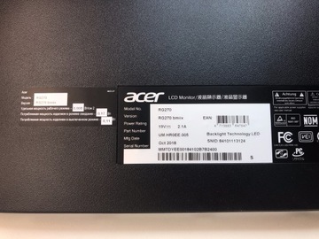 Пластиковые кнопки на монитор Acer RG270 UM.HR0EE.005